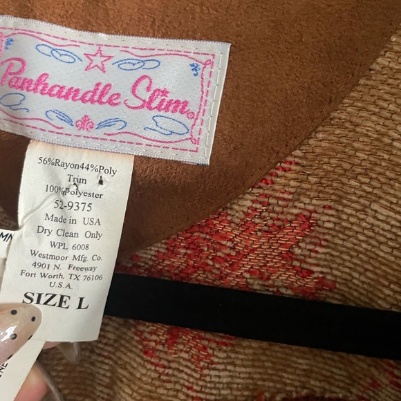 NWT Vintage Panhandle Slim Tan and Red Floral Tapestry Jacket - Picture 12 of 13